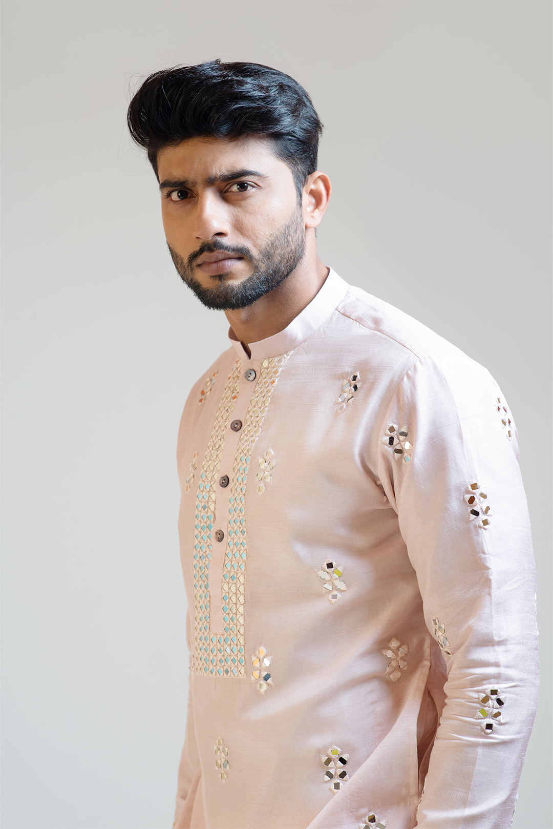 Sweet Pink Mirrorwork Kurta Set