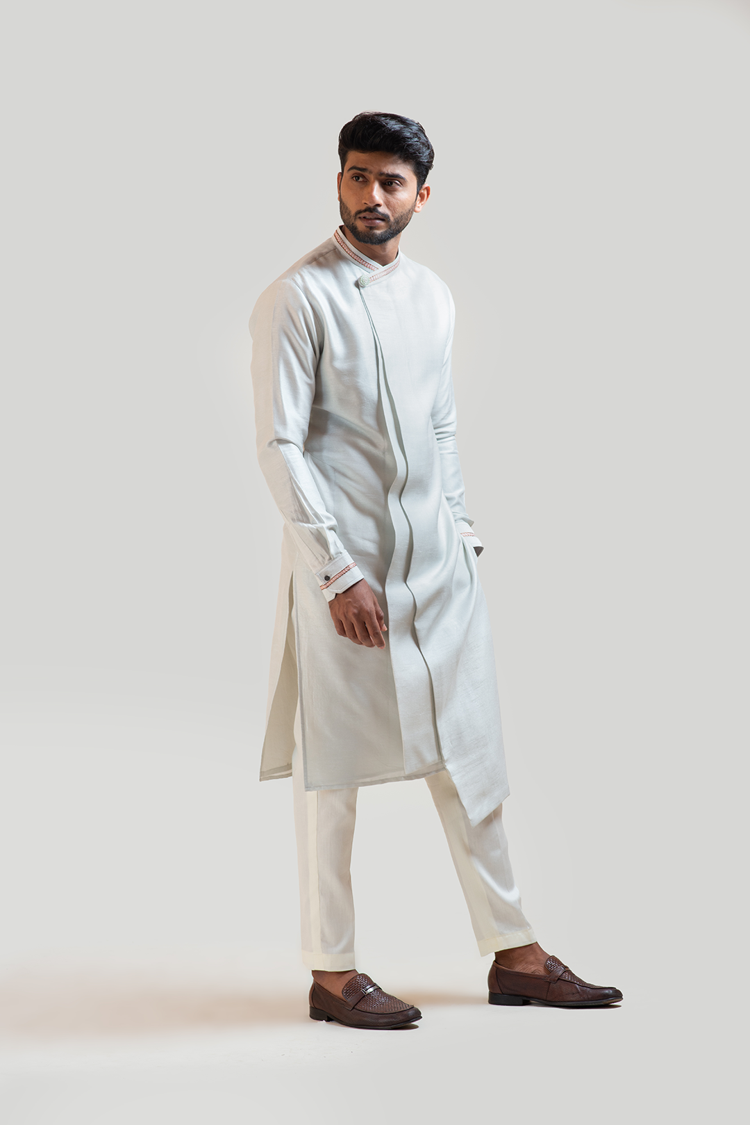 Overlapping Madhubani Embroidered Kurta Set
