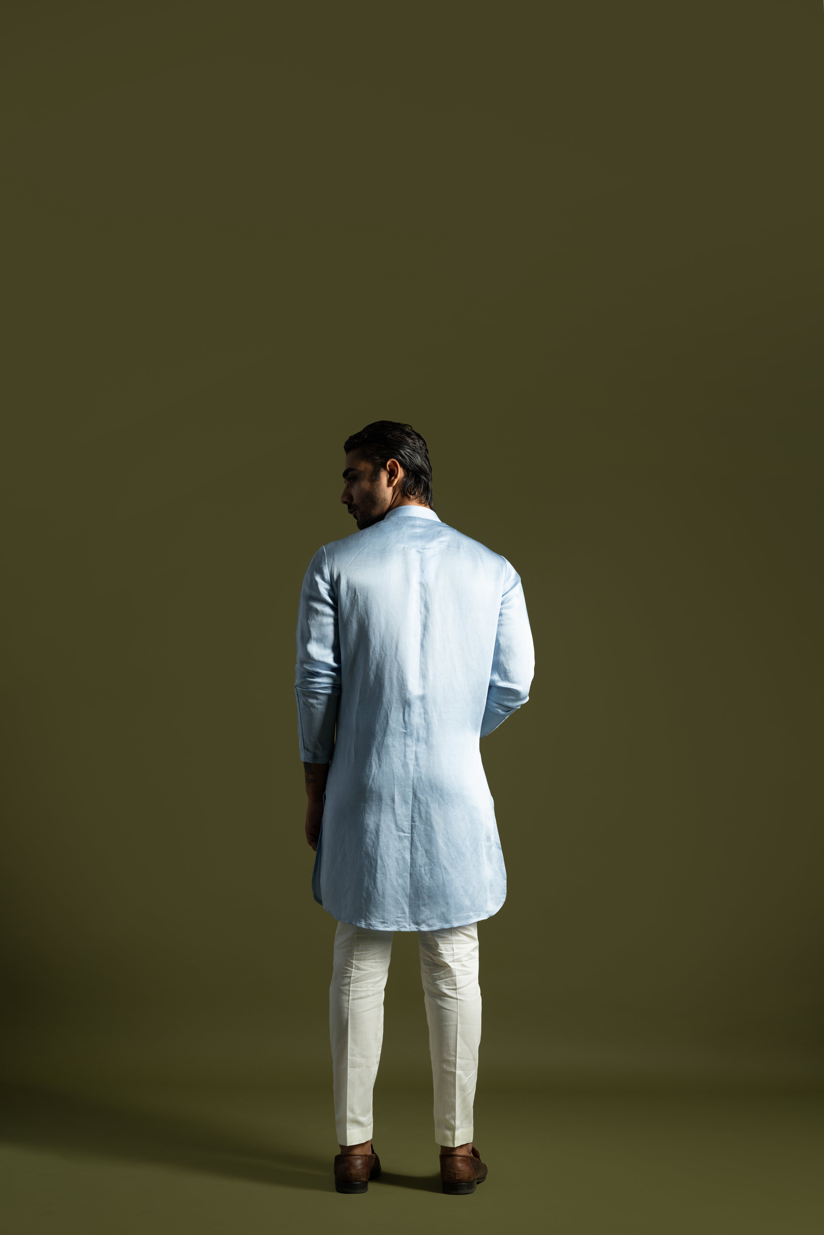 ICE BLUE PINTUCKS KURTA SET