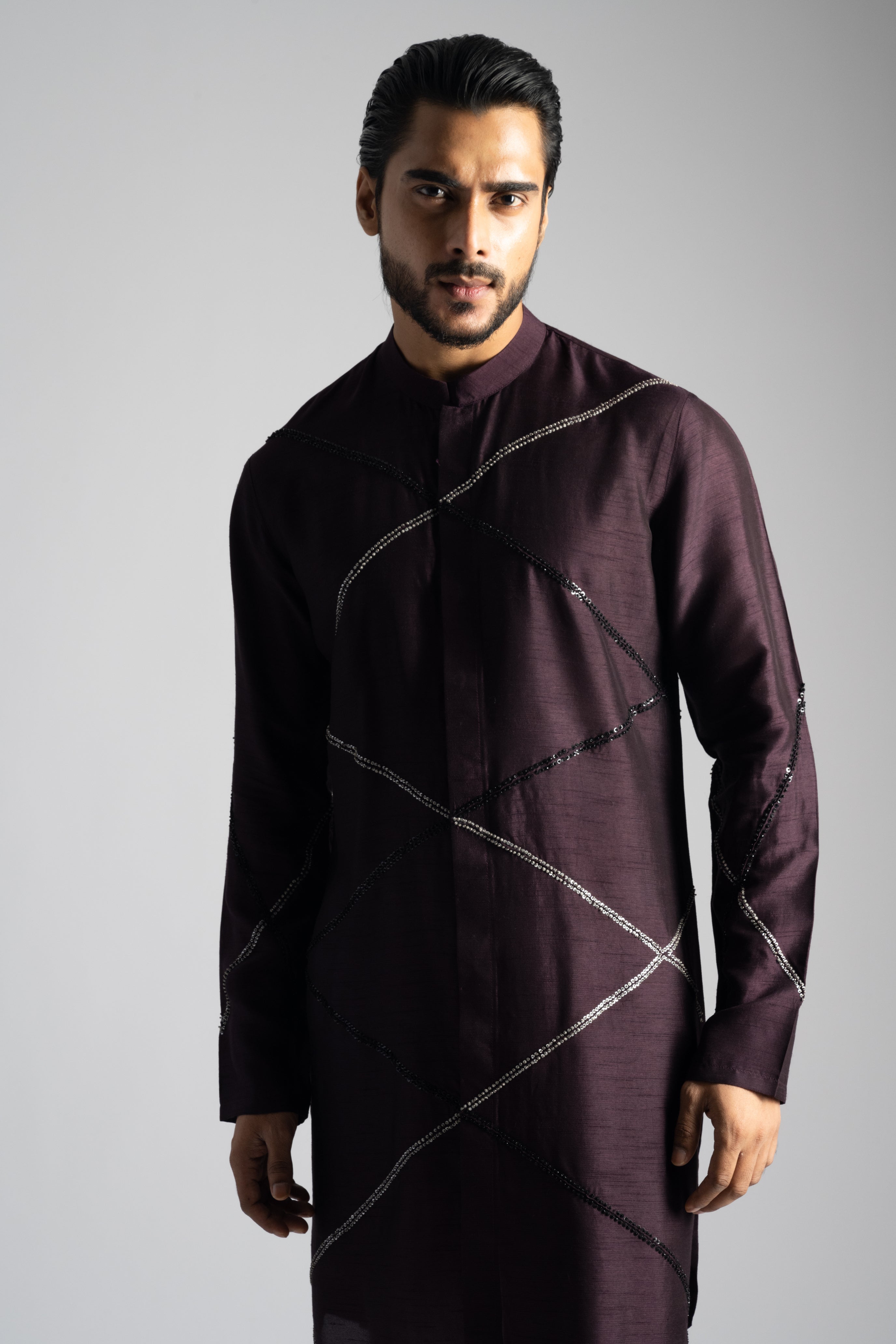 PLUM HUED SHIRT KURTA SET