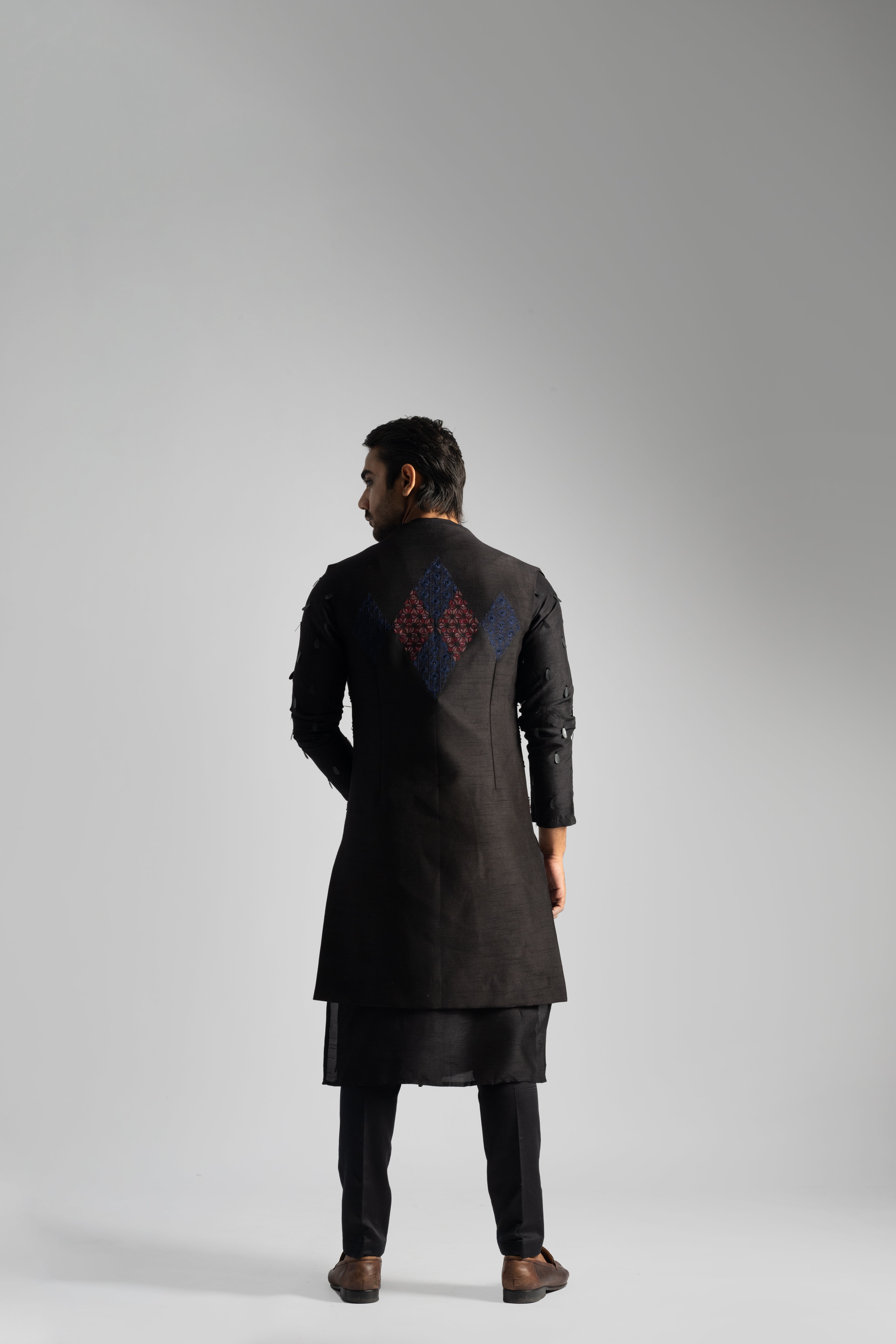 BROWN & MAROON NEHRU & SHIRT KURTA SET