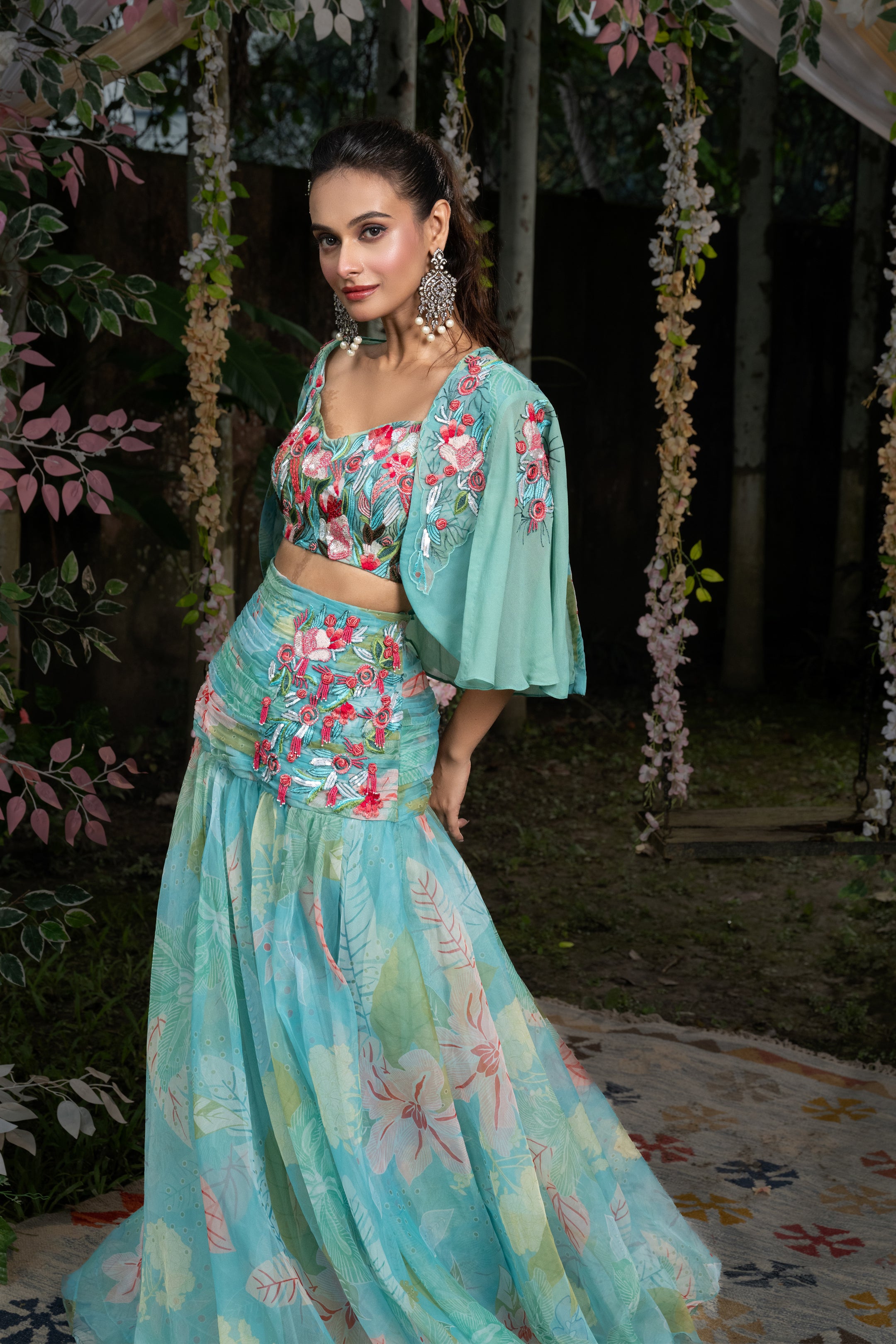 TROPICAL TAANA SKIRT AND CAPE SET