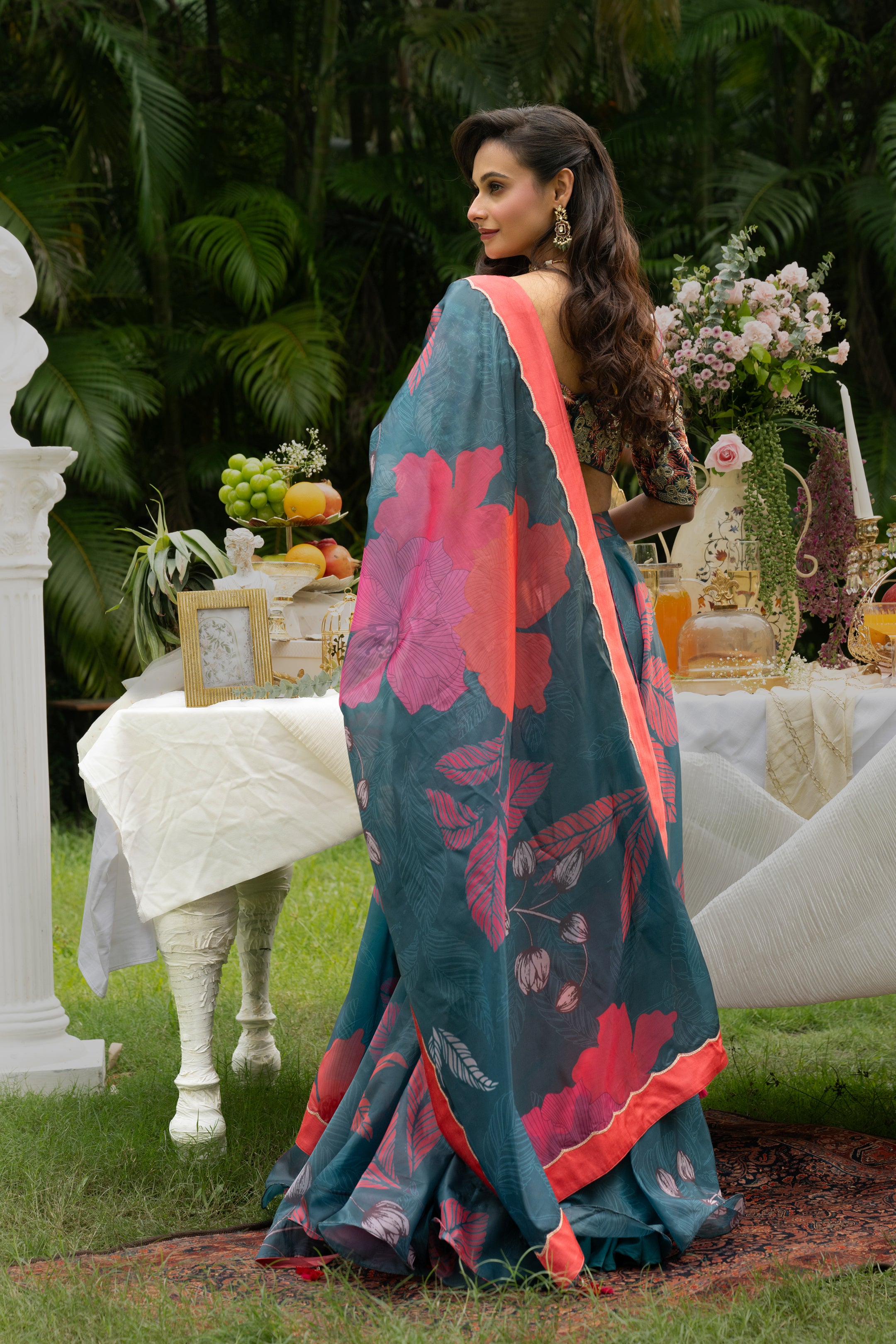 TEAL GLOW GHAGRA SET