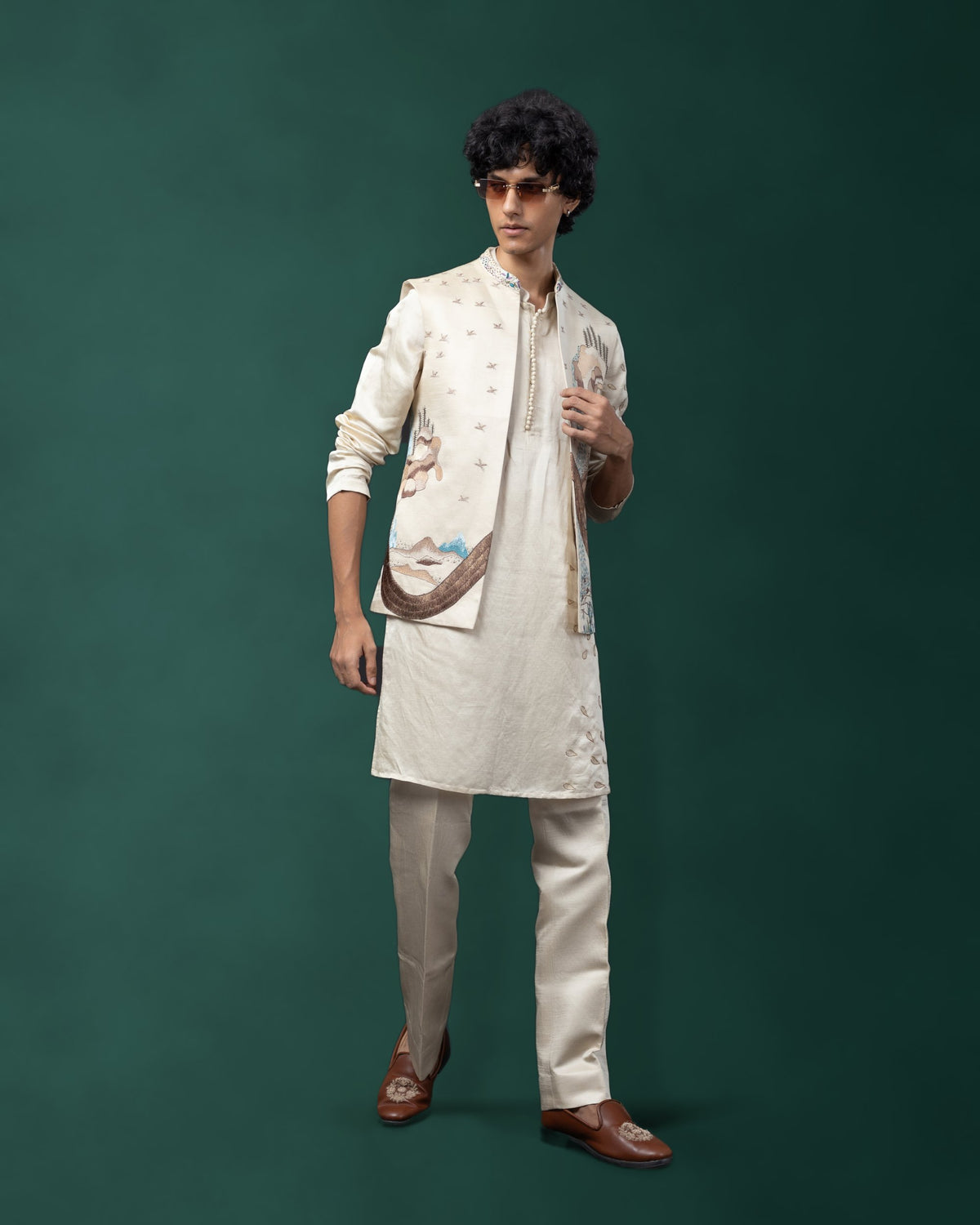 Arno nehru kurta set by Paarsh Atelier, Aarohan collection - view 3
