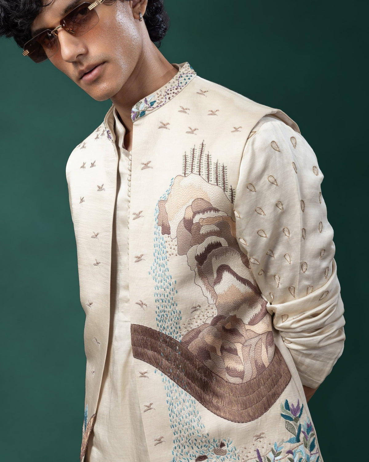 Arno nehru kurta set by Paarsh Atelier, Aarohan collection - view 5