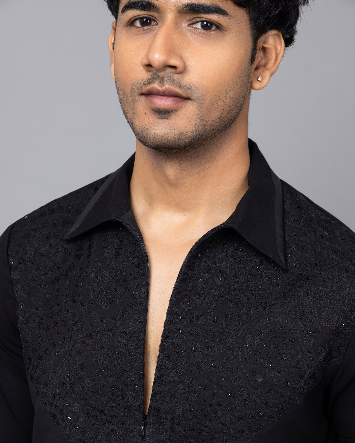 Black Monarch kurta set by Paarsh Atelier, Aarohan collection - view 4