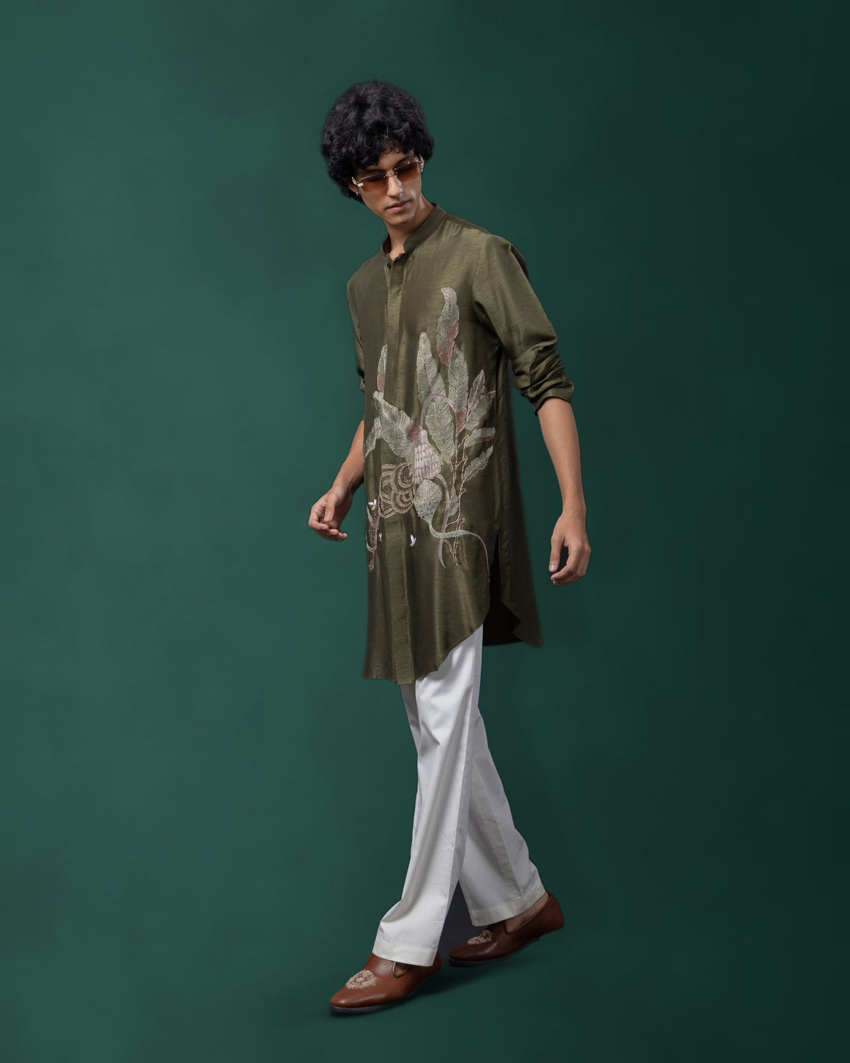 Botanic Olive kurta set by Paarsh Atelier, Aarohan collection - view 2