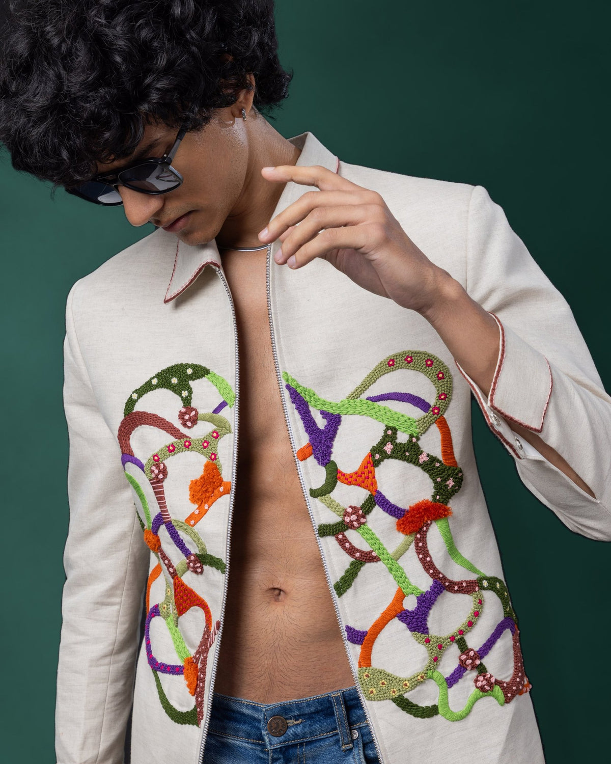 Cluster bomber jacket by Paarsh Atelier, Aarohan collection - view 6