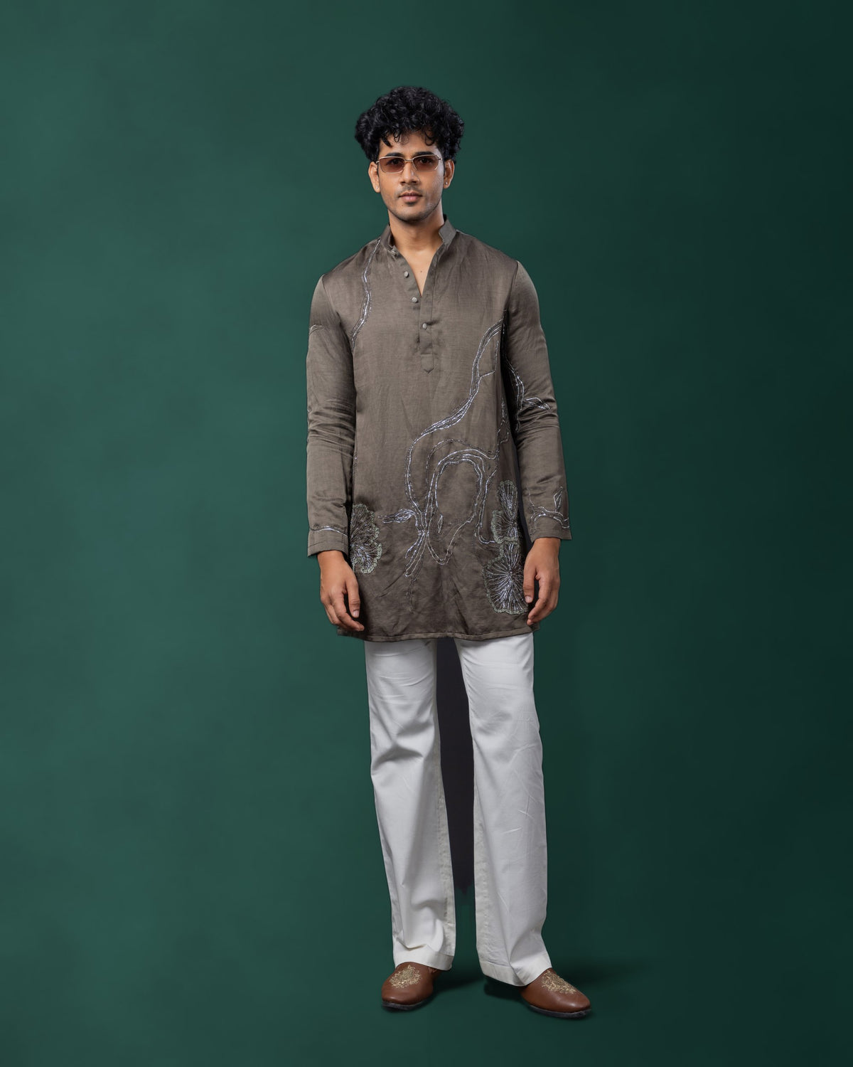 Grey Smoke kurta set by Paarsh Atelier, Aarohan collection