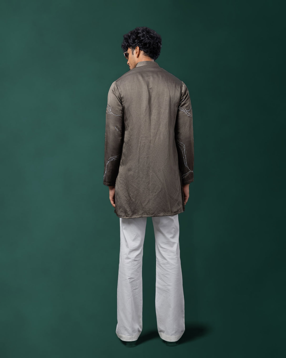 Grey Smoke kurta set by Paarsh Atelier, Aarohan collection - view 3