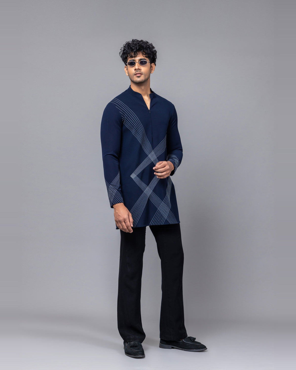 Navy Nexus kurta set by Paarsh Atelier, Aarohan collection