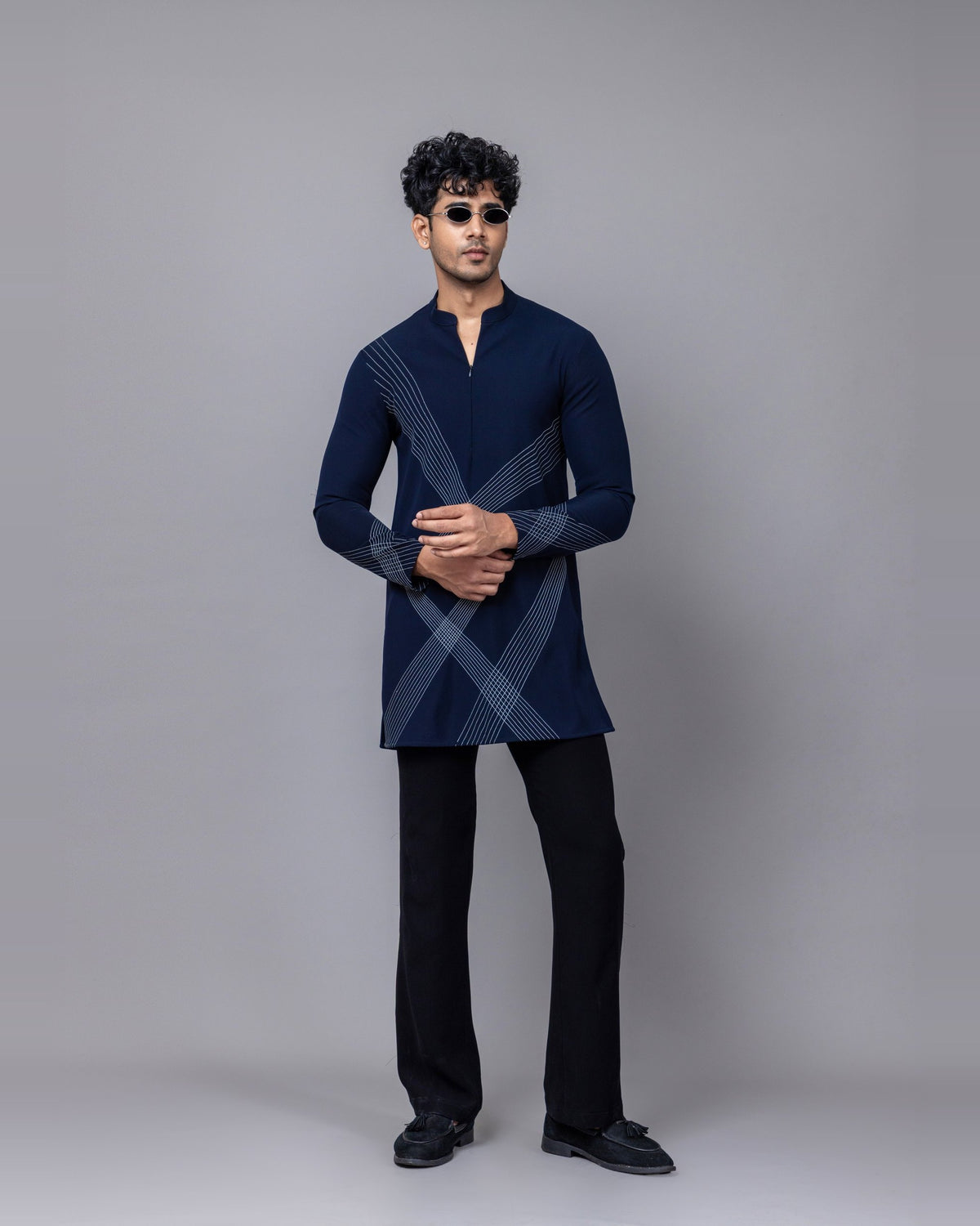 Navy Nexus kurta set by Paarsh Atelier, Aarohan collection - view 8
