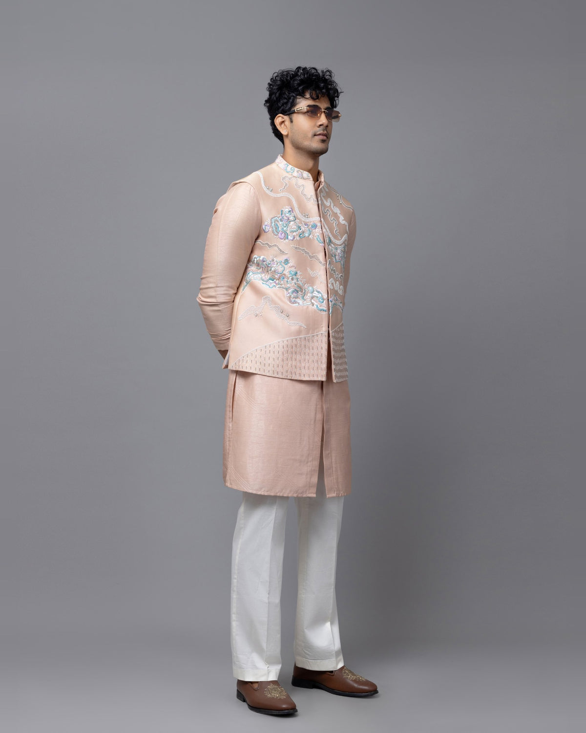 Skylar Nehru kurta set by Paarsh Atelier, Aarohan collection - view 2