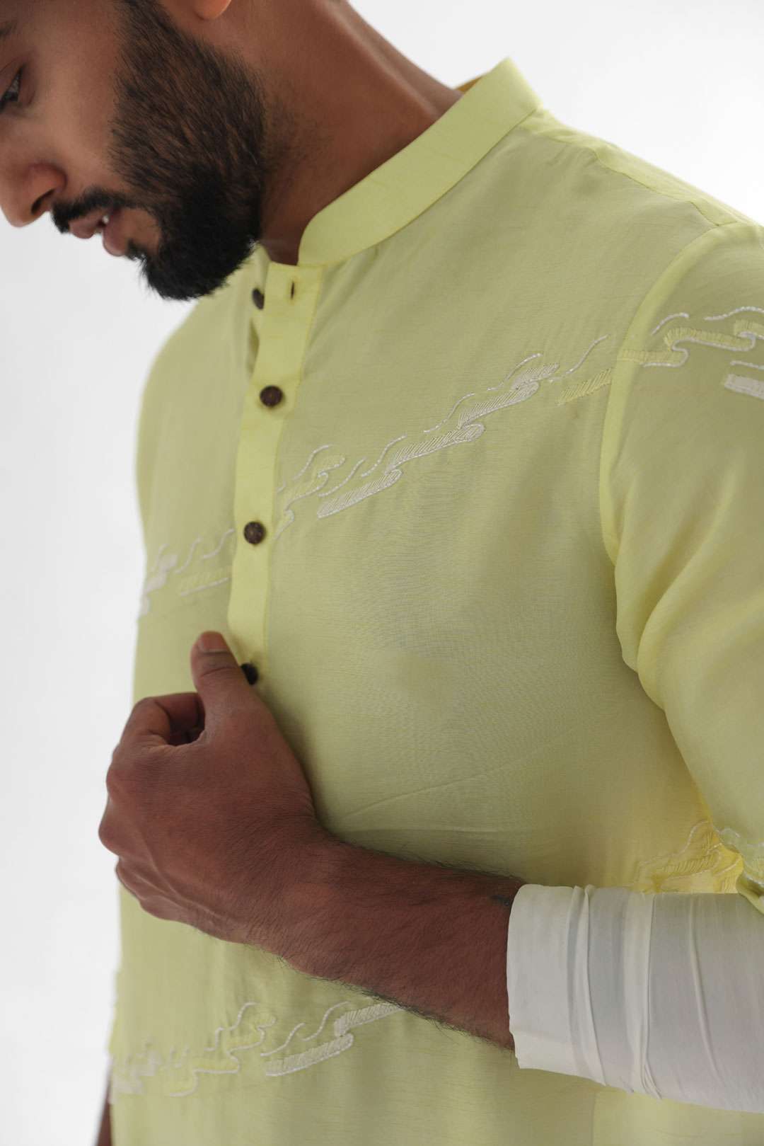 Aurora Shaded Yellow Cream Kurta