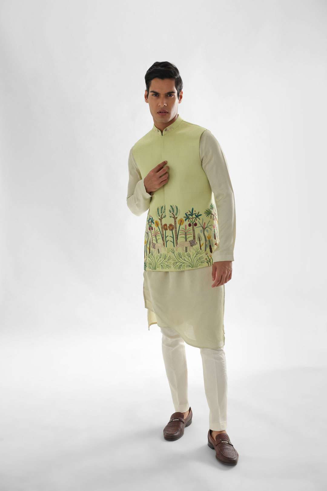 Nairobi Mint Green Nehru Jacket