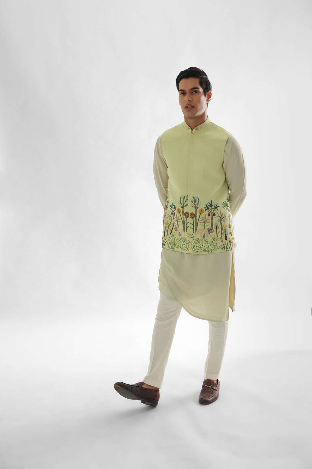 Nairobi Mint Green Nehru Jacket