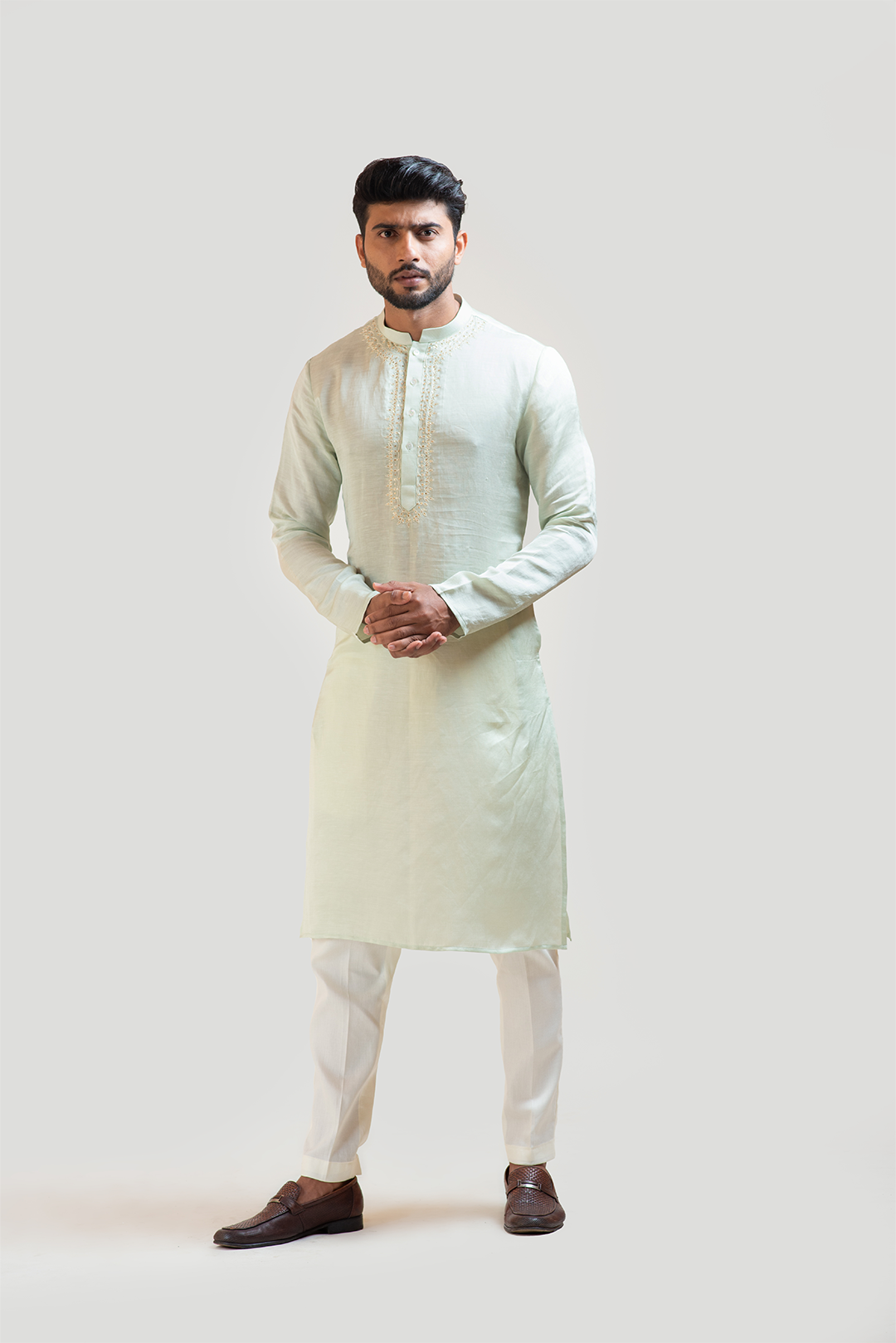 Mint Green Embroidered kurta Set