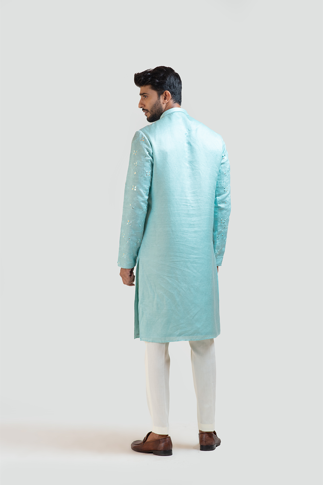 Baby blue Mirrorwork Kurta Set