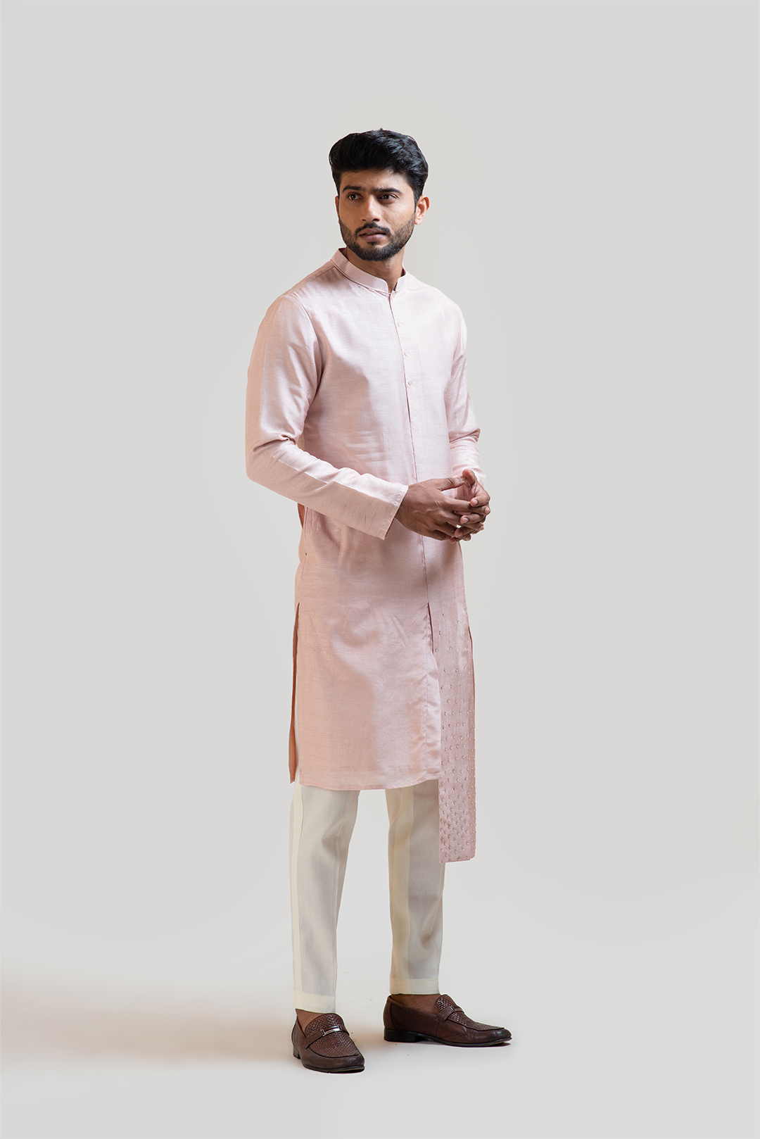 Onion Pink Pleated Kurta Set