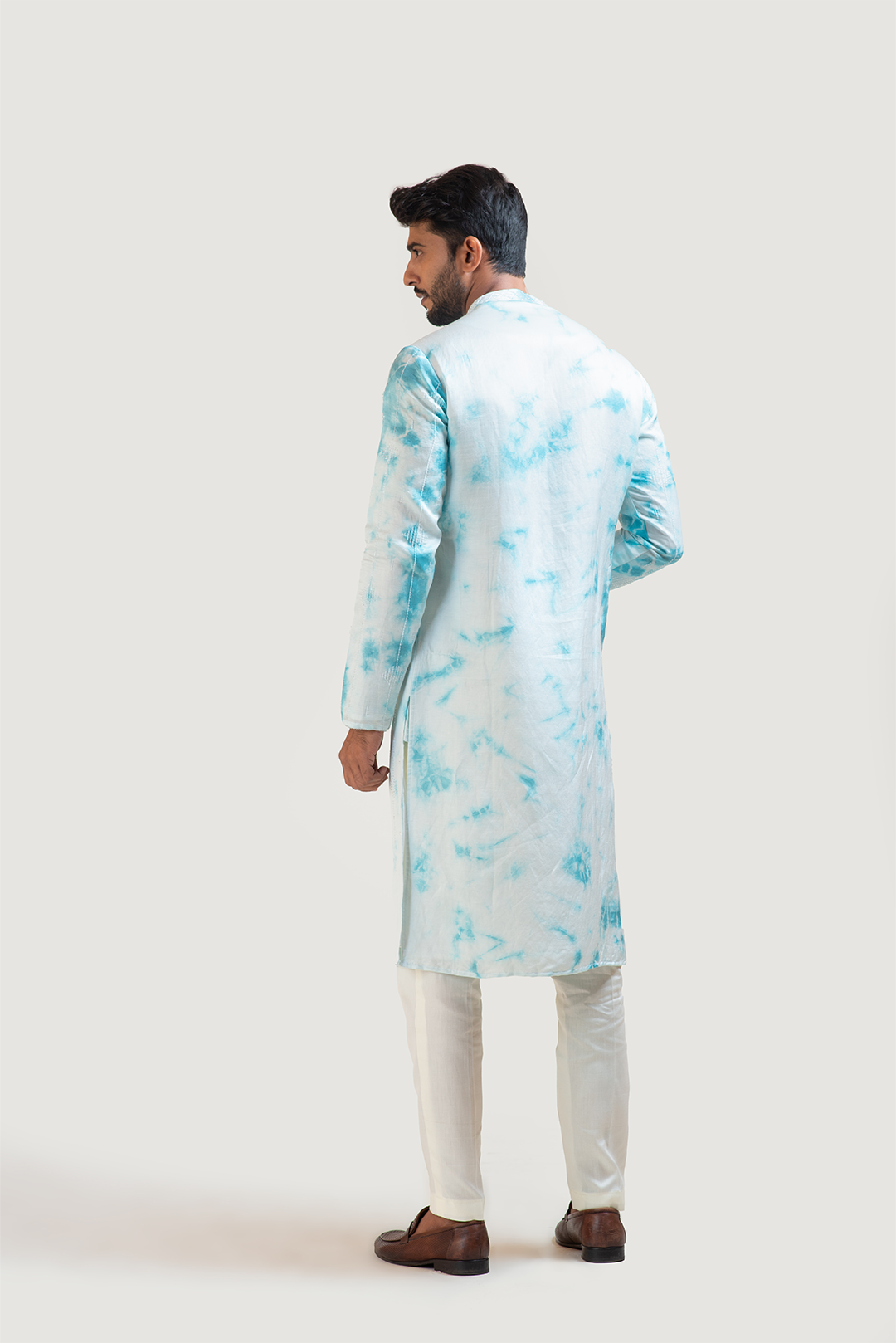 Tie & Dye Embroidered Kurta Set